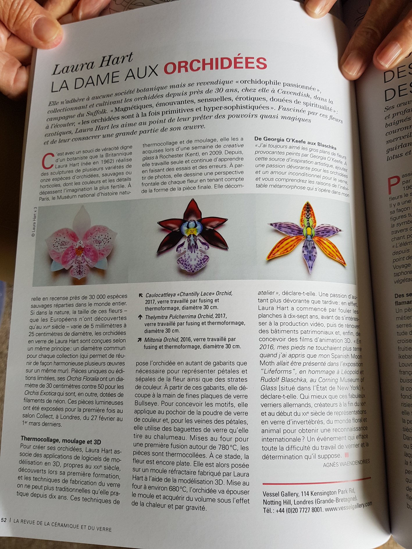 laura hart glass artist magazine in french