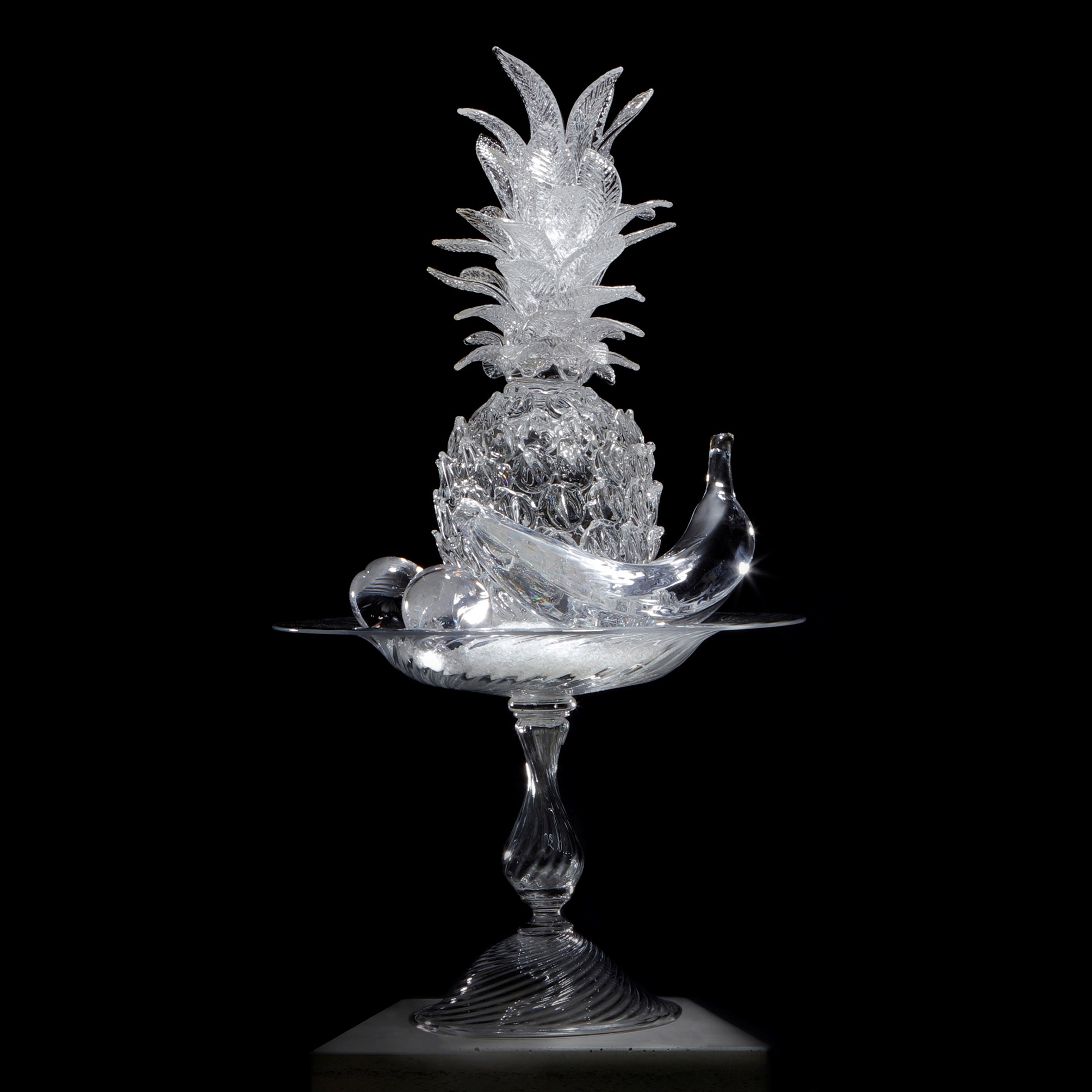 still life crystal art glass sculpture by elliot walker hand blown sculpted