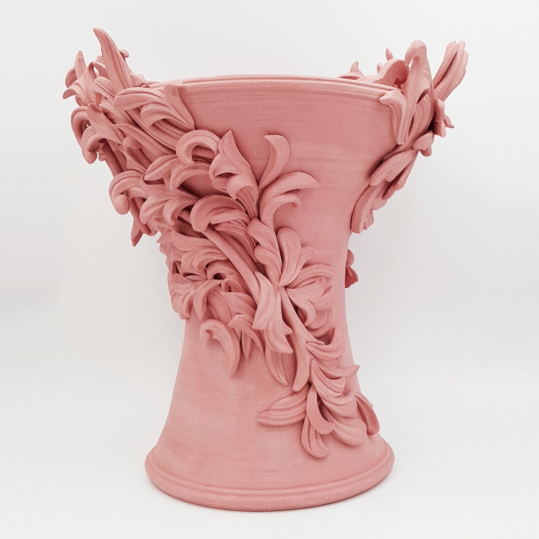 vari capitelli pink clay vase sculpture by jo taylor