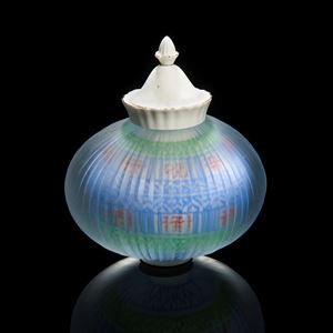 korean glass and porcelain teapot art sculpture