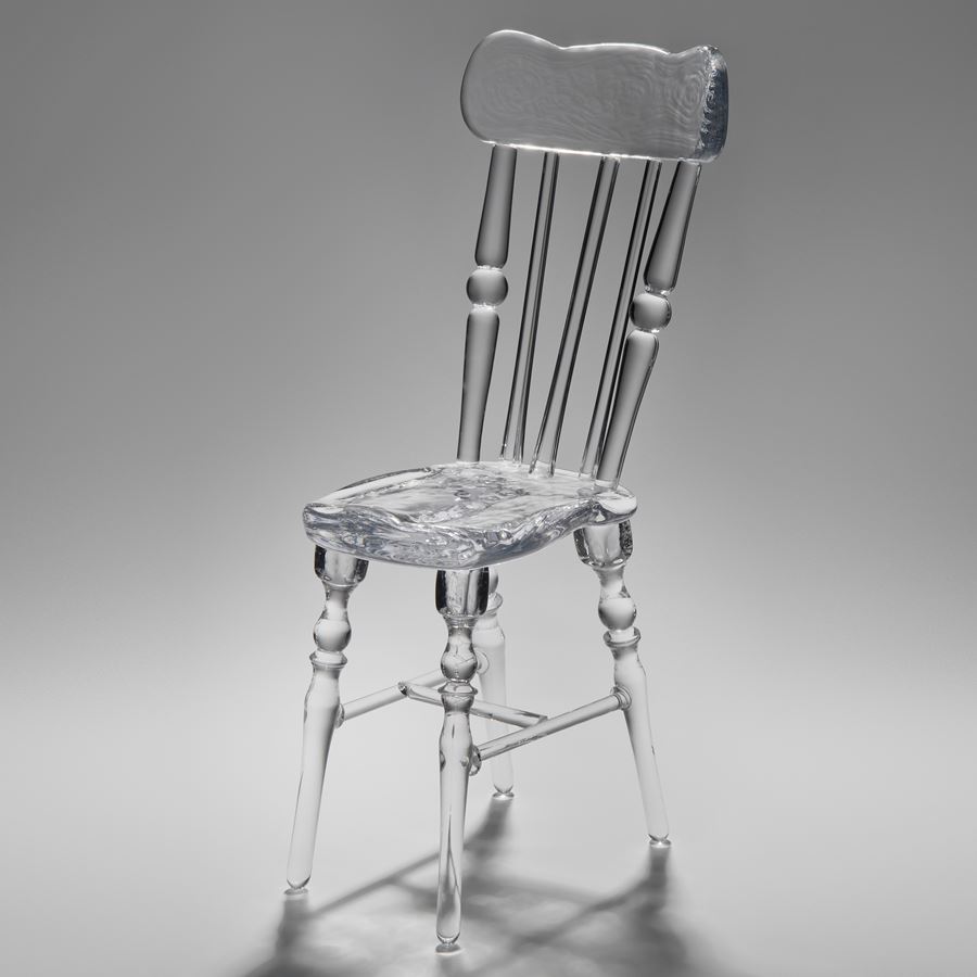 crystal art glass sculpture of repast chair