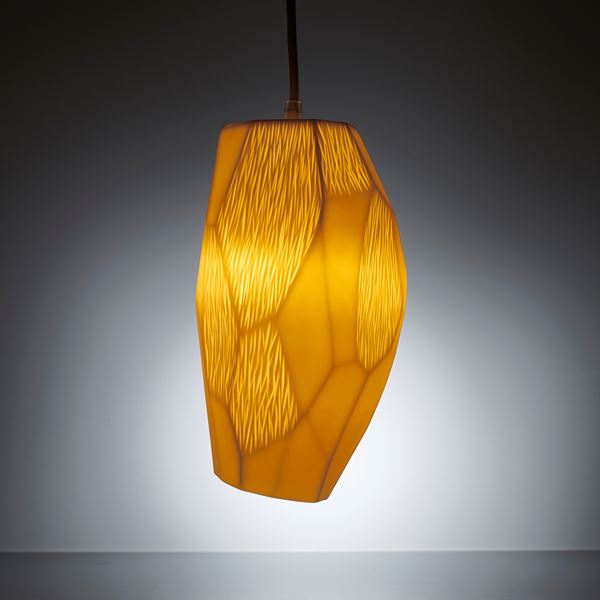 modern art sculpture amber coloured porcelain lightshade