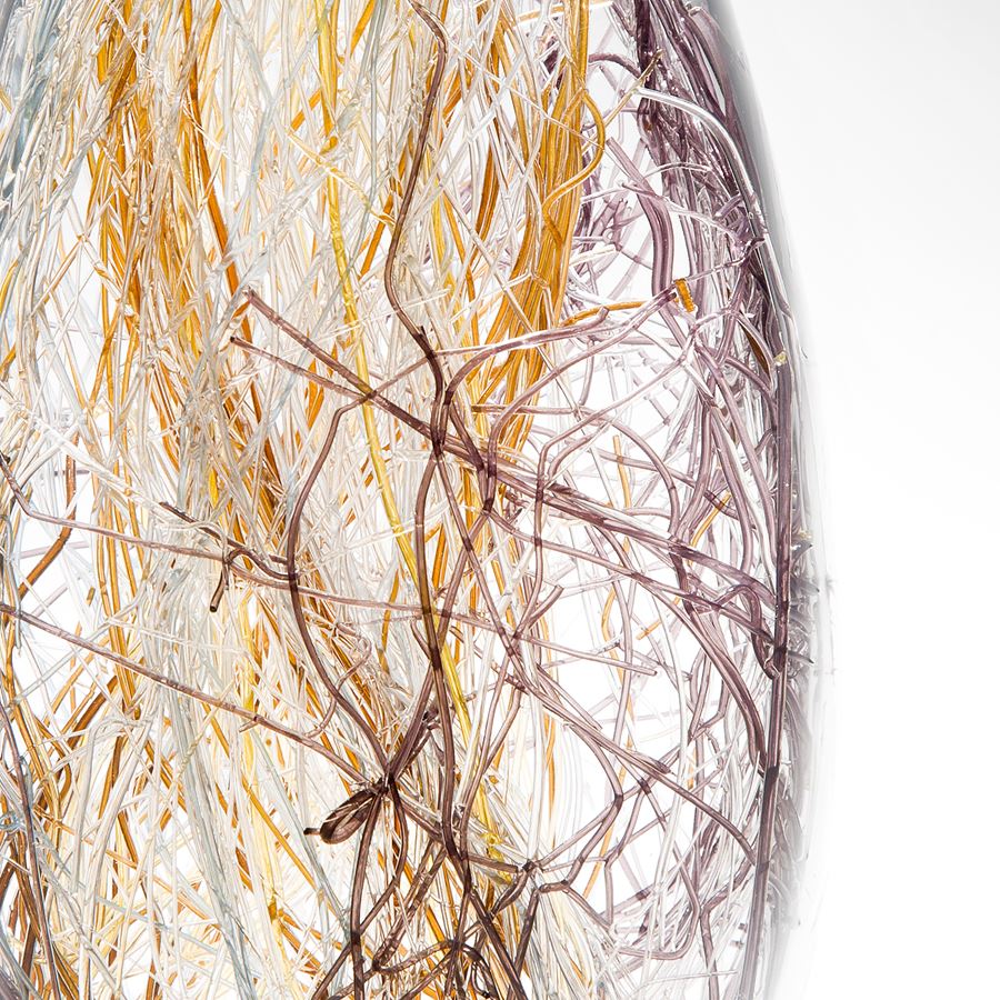 handblown art-glass sculpture with internal wire structure