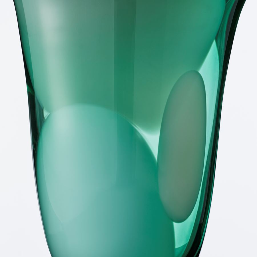 modern green glass art vase sculpture