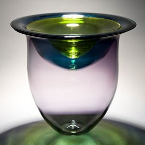 minimalist glass vessel sculpture with open top