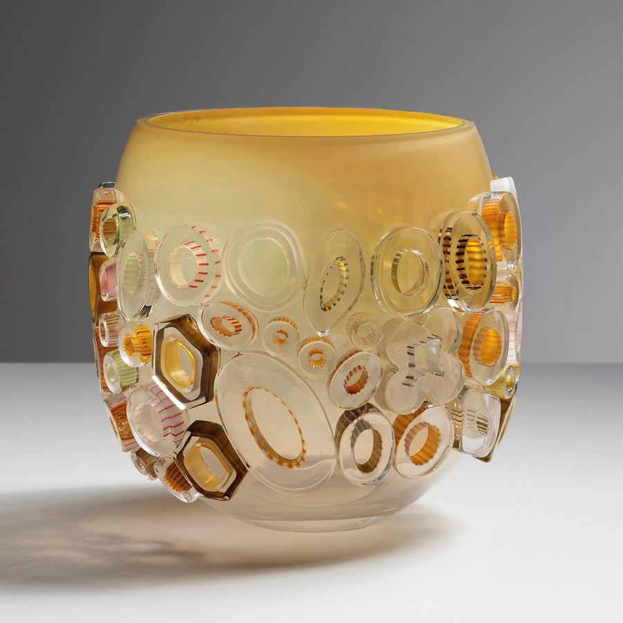 modern handblown glass decorative ornament vase in caramel