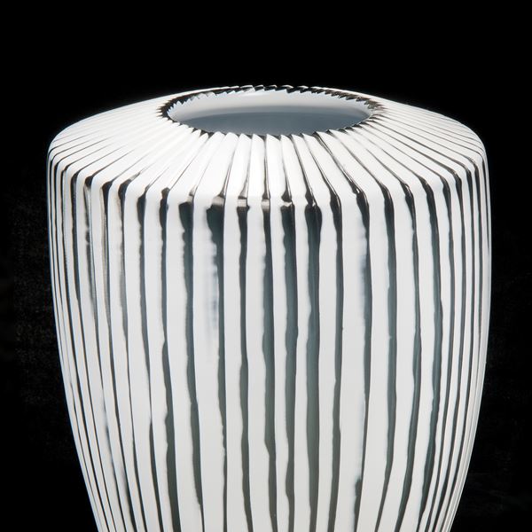contemporary crystal coloured handblown art-glass vase centrepiece 
