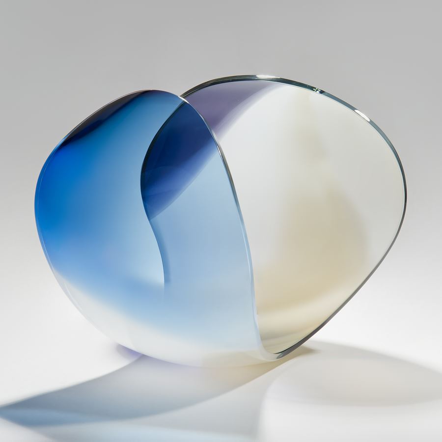 minimalist elegant handblown and cut glass sculpture scandinavian 