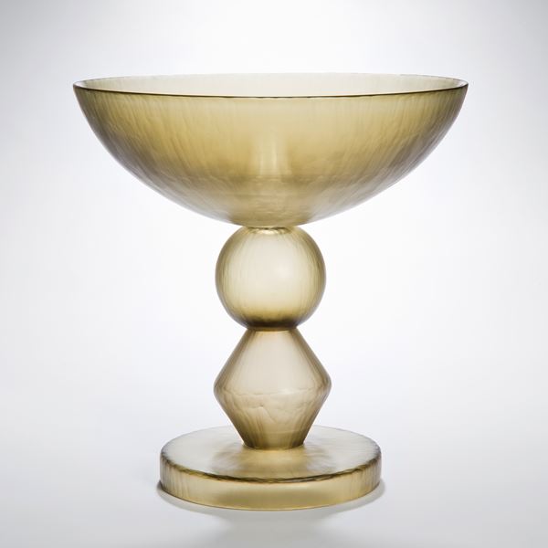 centrepiece glass sculpture with wide open top