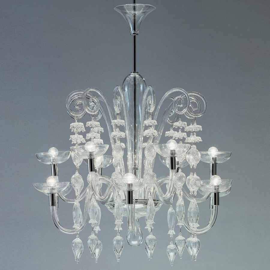 decorative art glass chandelier in crystal 