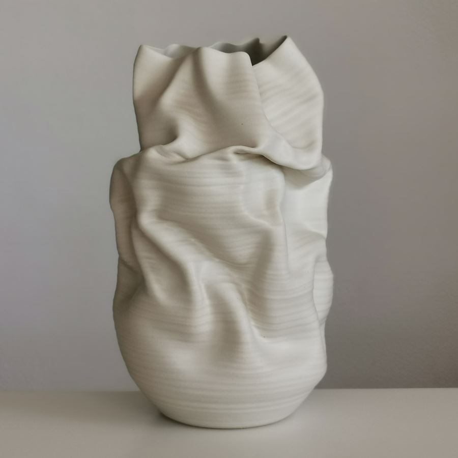 contemporary clay and stoneware vase sculpture 