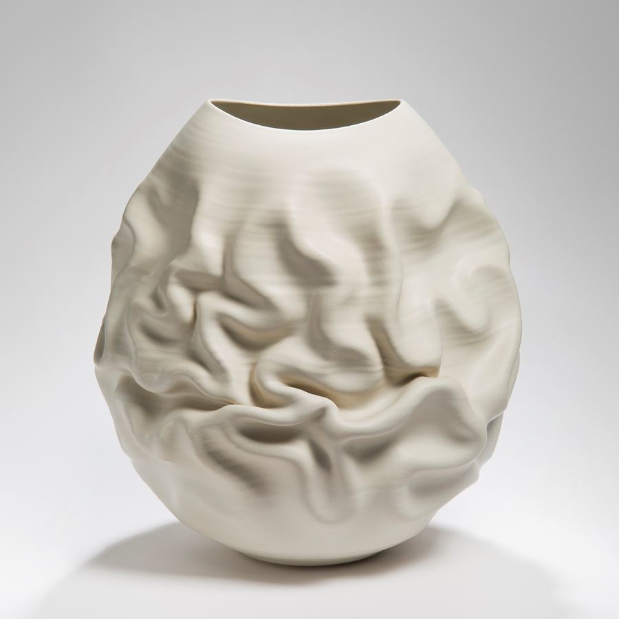 contemporary clay and stoneware vase sculpture 