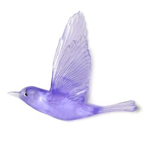 purple cast glass cuckoo wall mounted bird hand crafted