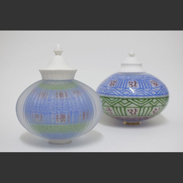korean art glass teapot 