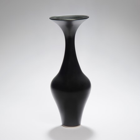 tall thin black vase sculpture porcelain ceramic