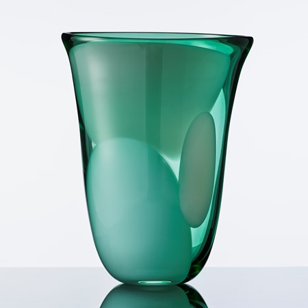 modern green glass art vase sculpture