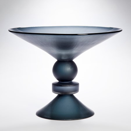 centrepiece glass sculpture with wide open top