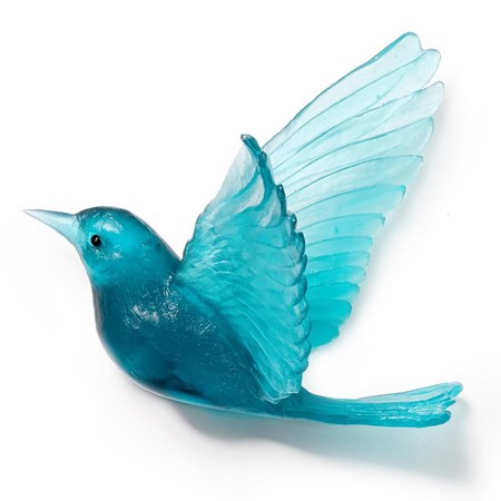 sculpted art glass bird colourful