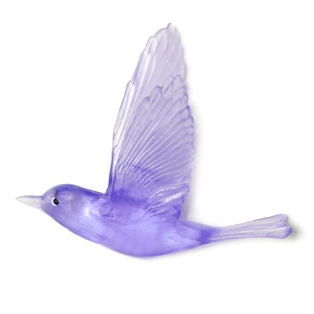 purple cast glass cuckoo wall mounted bird hand crafted