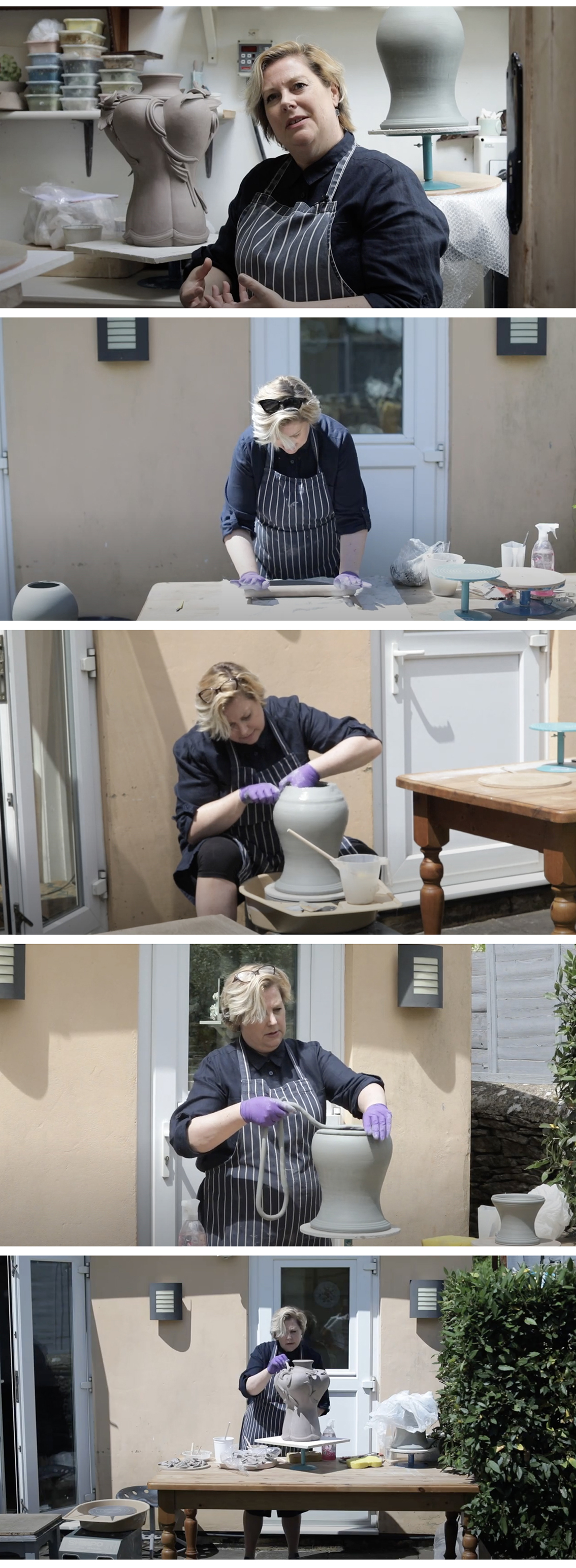 jo taylor makinge ceramic clay vase sculpture