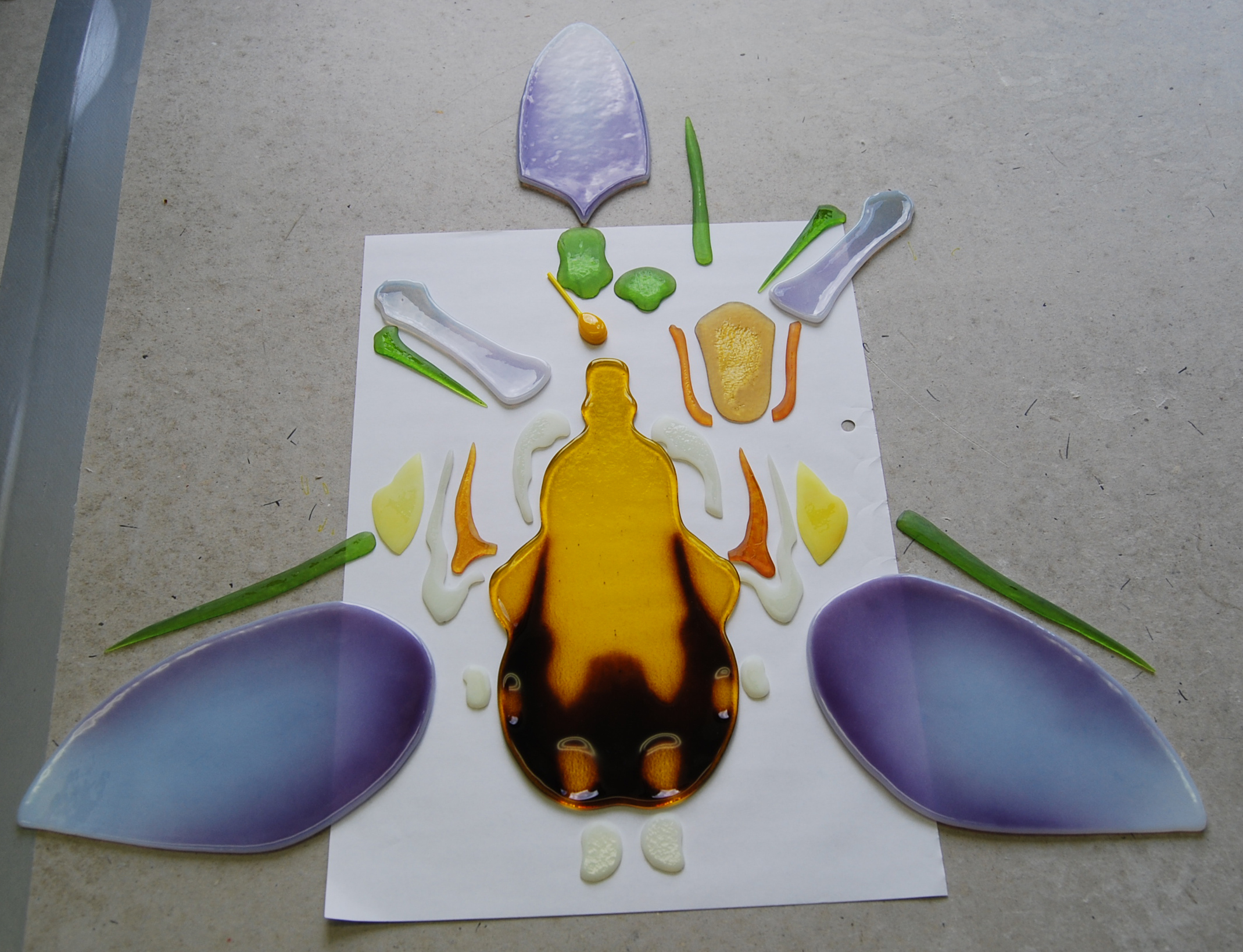 bee orchid decorative glass art from fused glass by laura hart