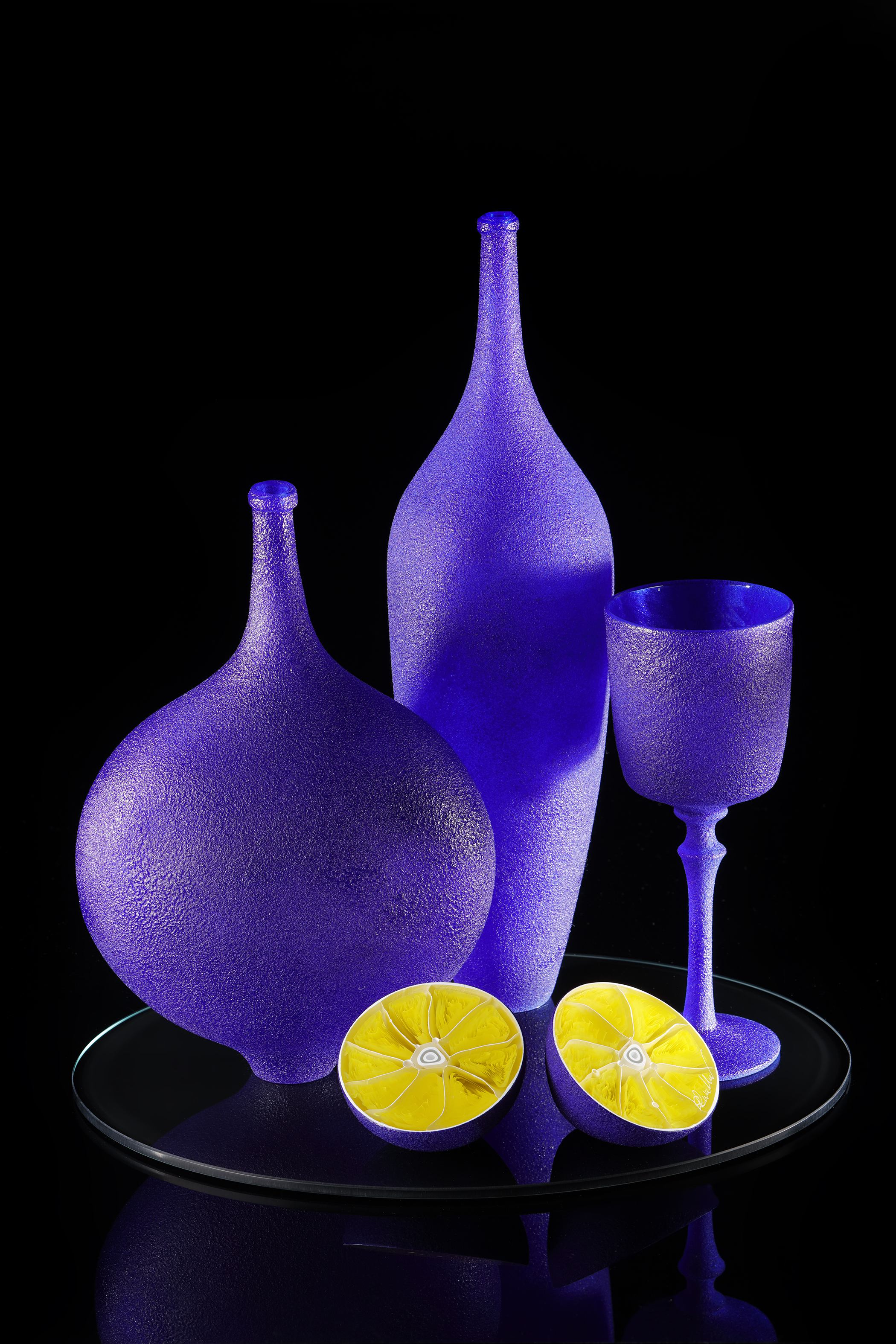 still life art glass sculpture by elliot walker hand blown sculpted