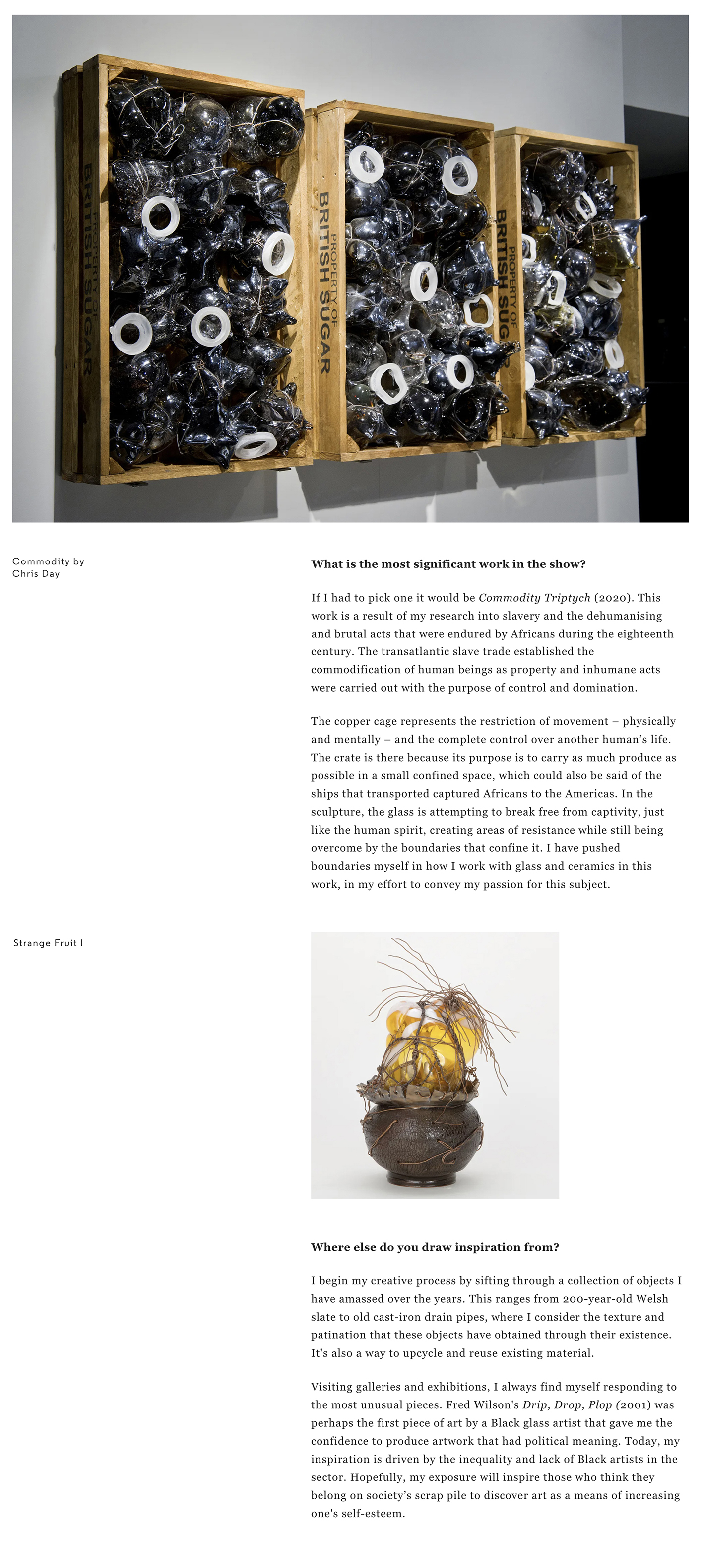 commodity political glass art sculpture by artist chris day