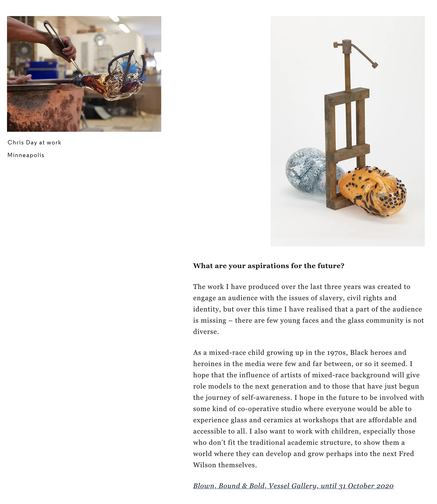 slavery art sculpture by chris day glass art