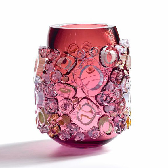 Murrini Tube Field I with flower in pastel blue