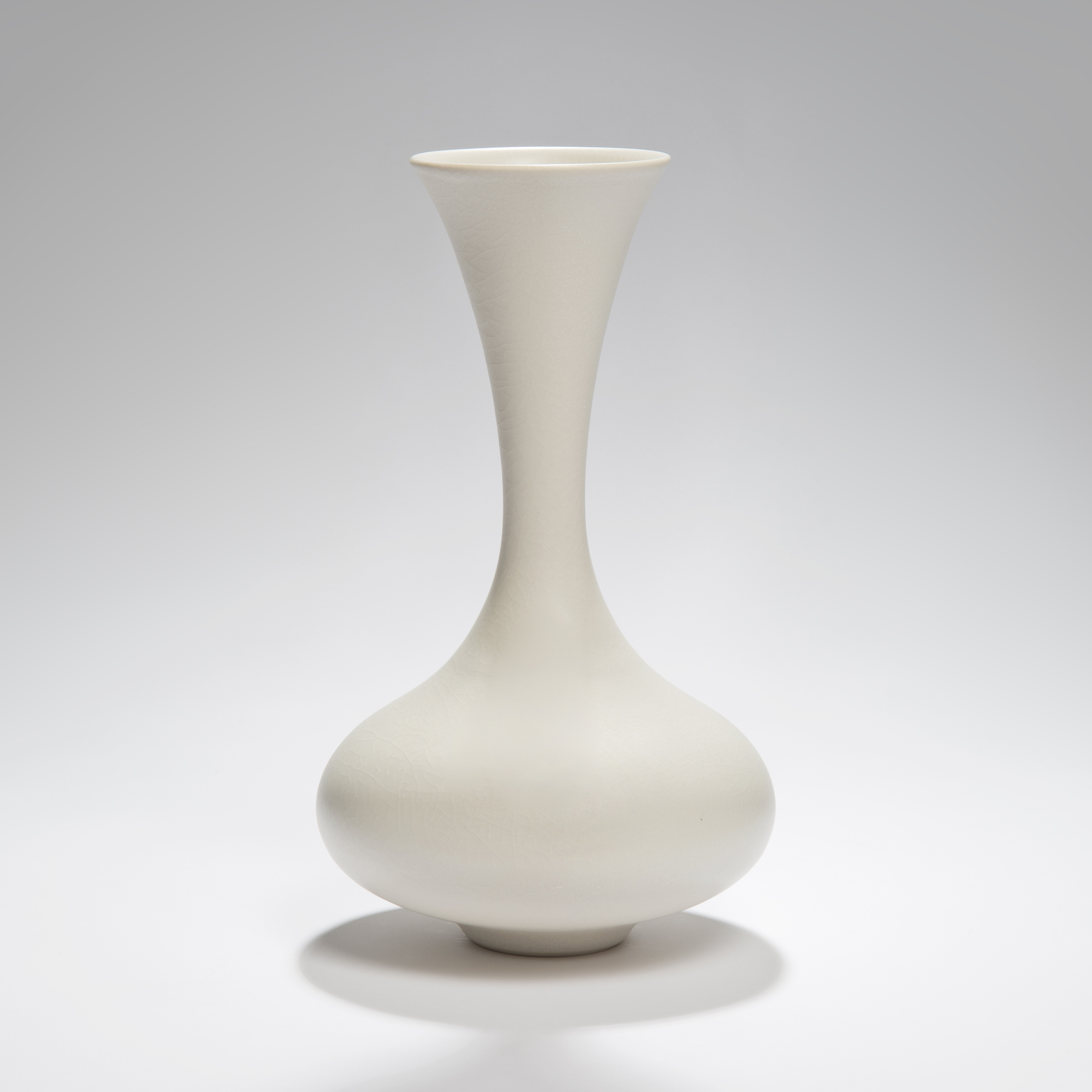 chinese ceramics inspired tall trumpet necked porcelain vase sculpture