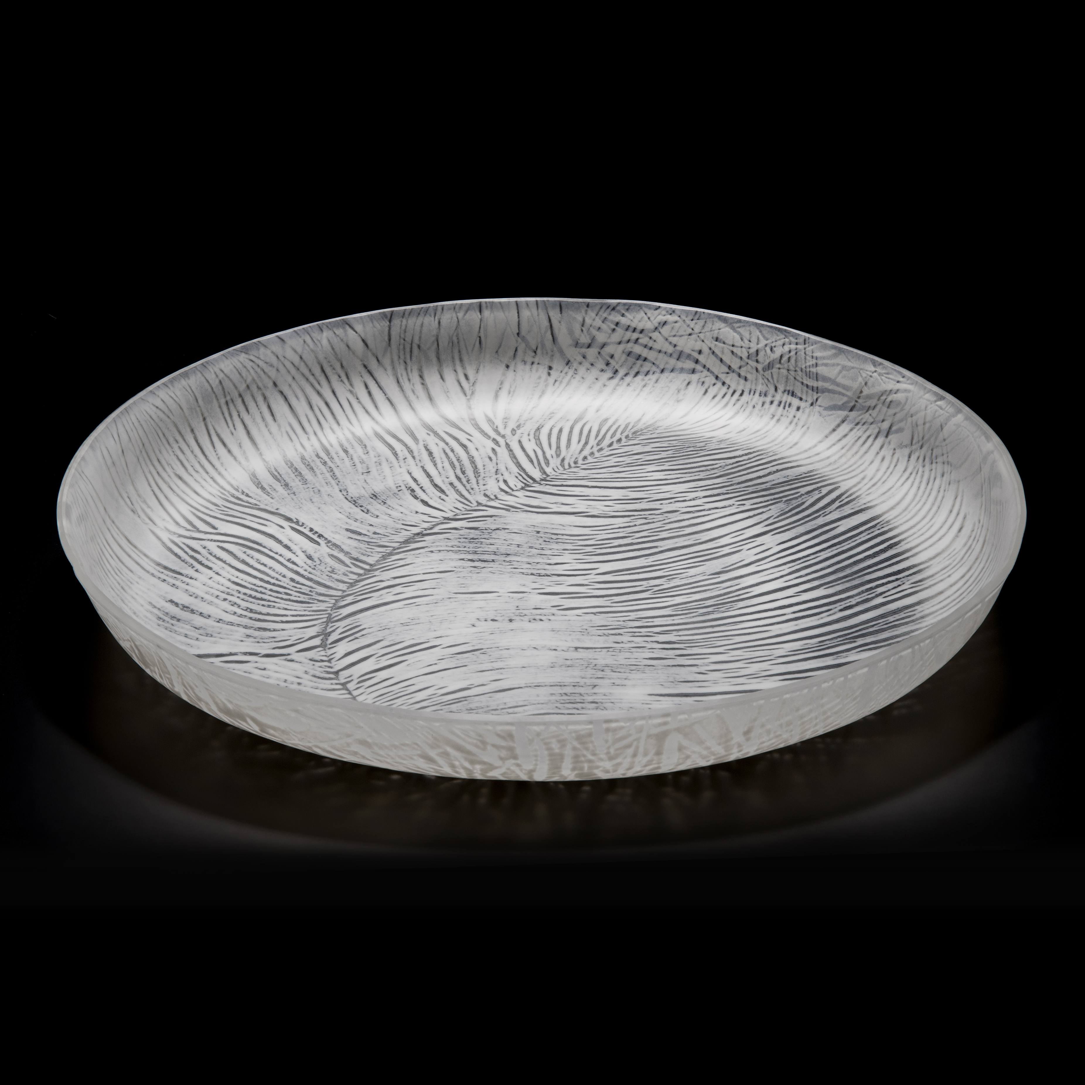 clear art-glass centrepiece dish