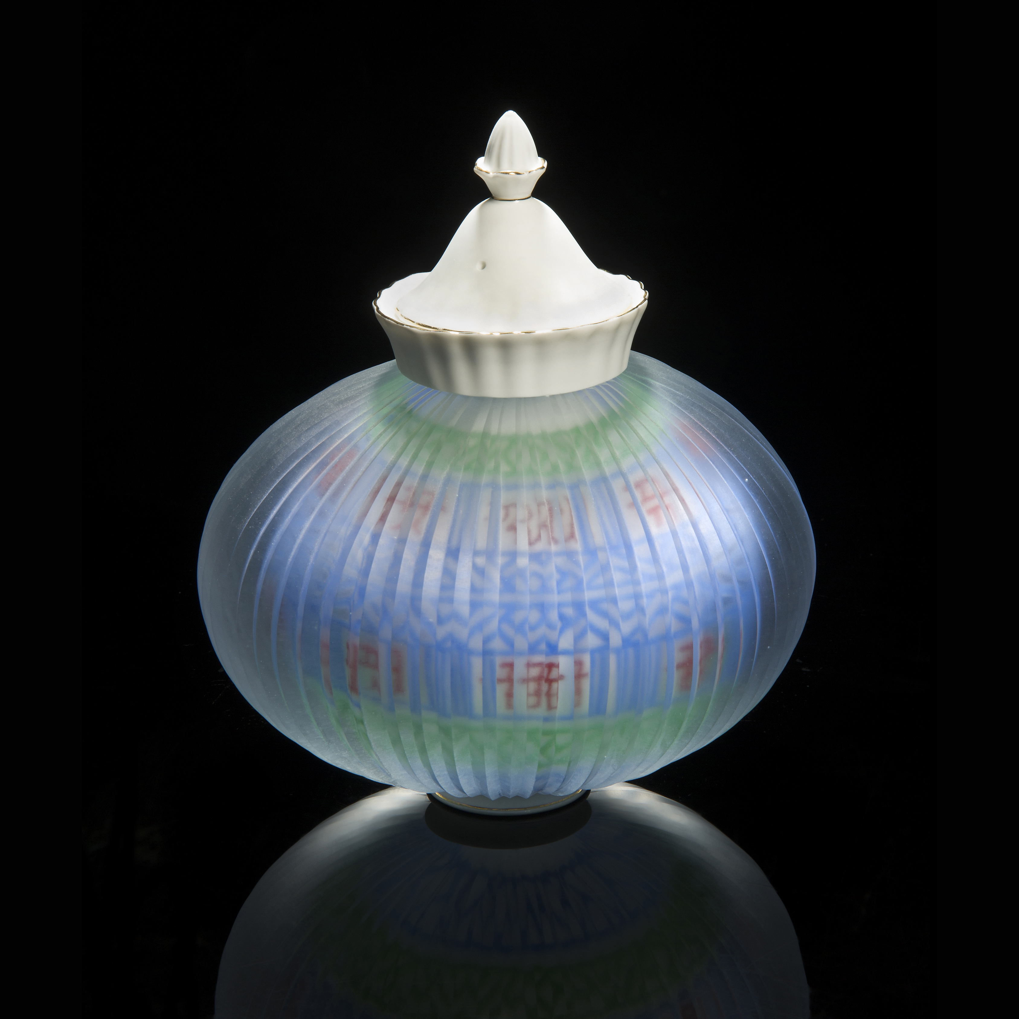 korean glass and porcelain teapot art sculpture