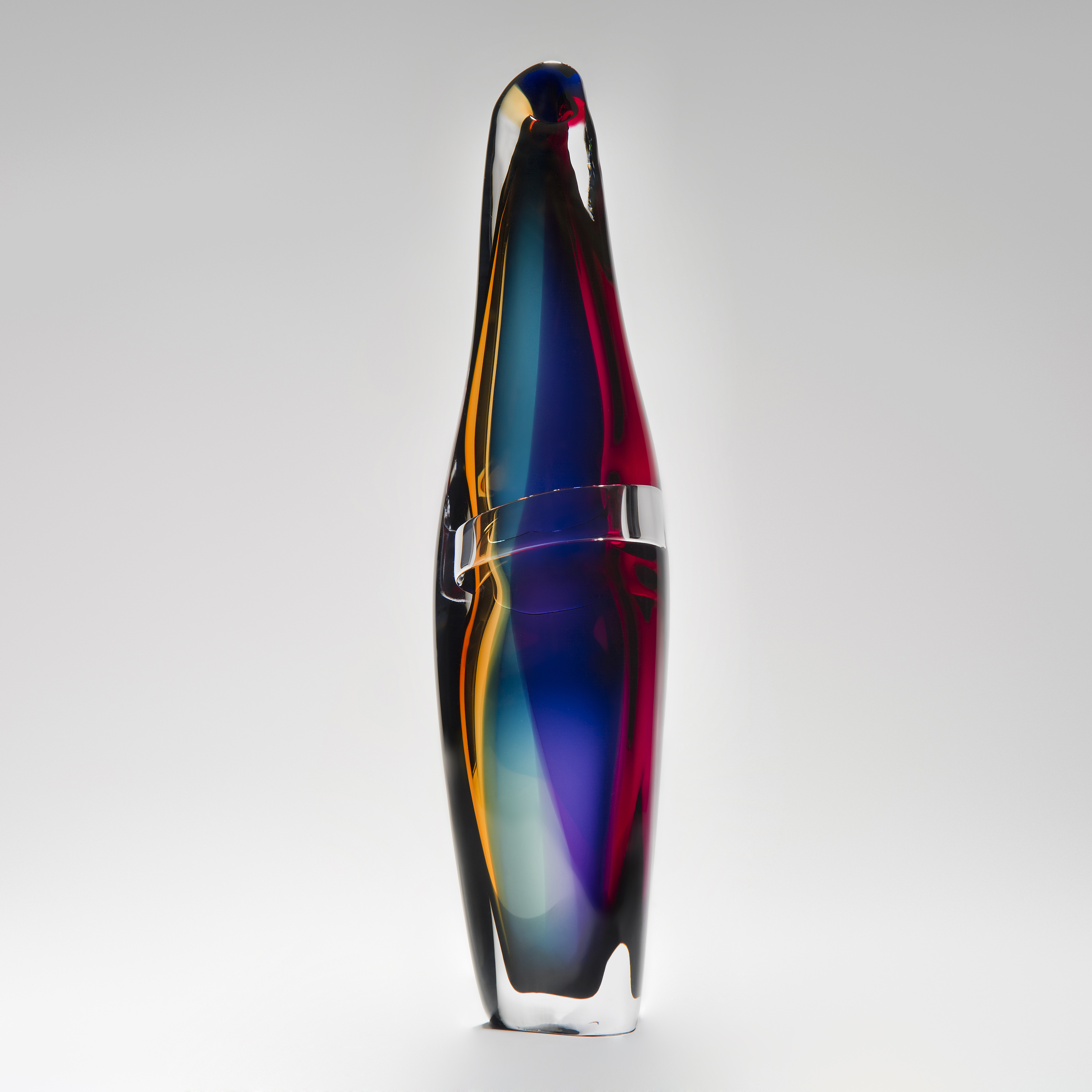 hand painted sculpted glass blowing vase ornament dark neon