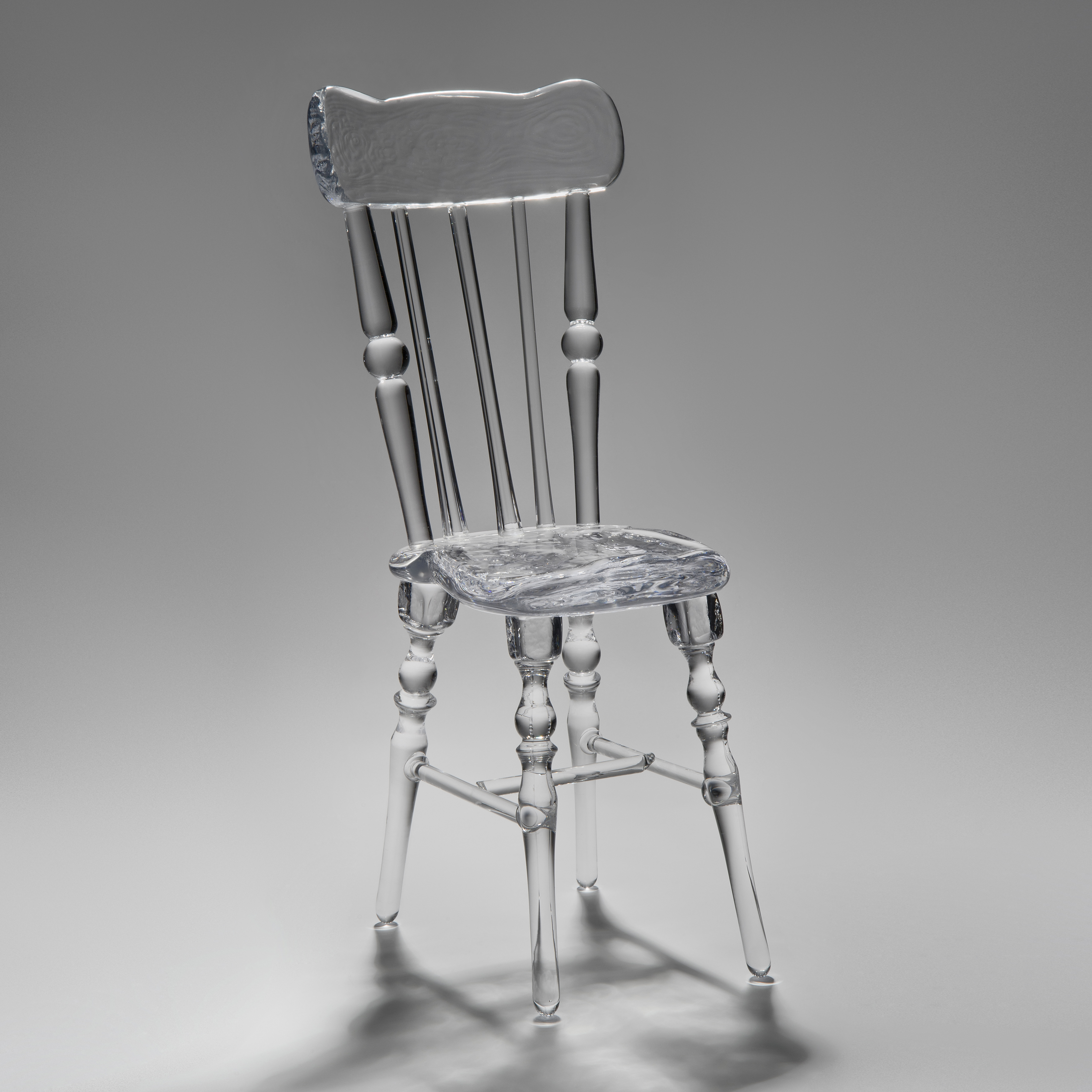 crystal art glass sculpture of repast chair