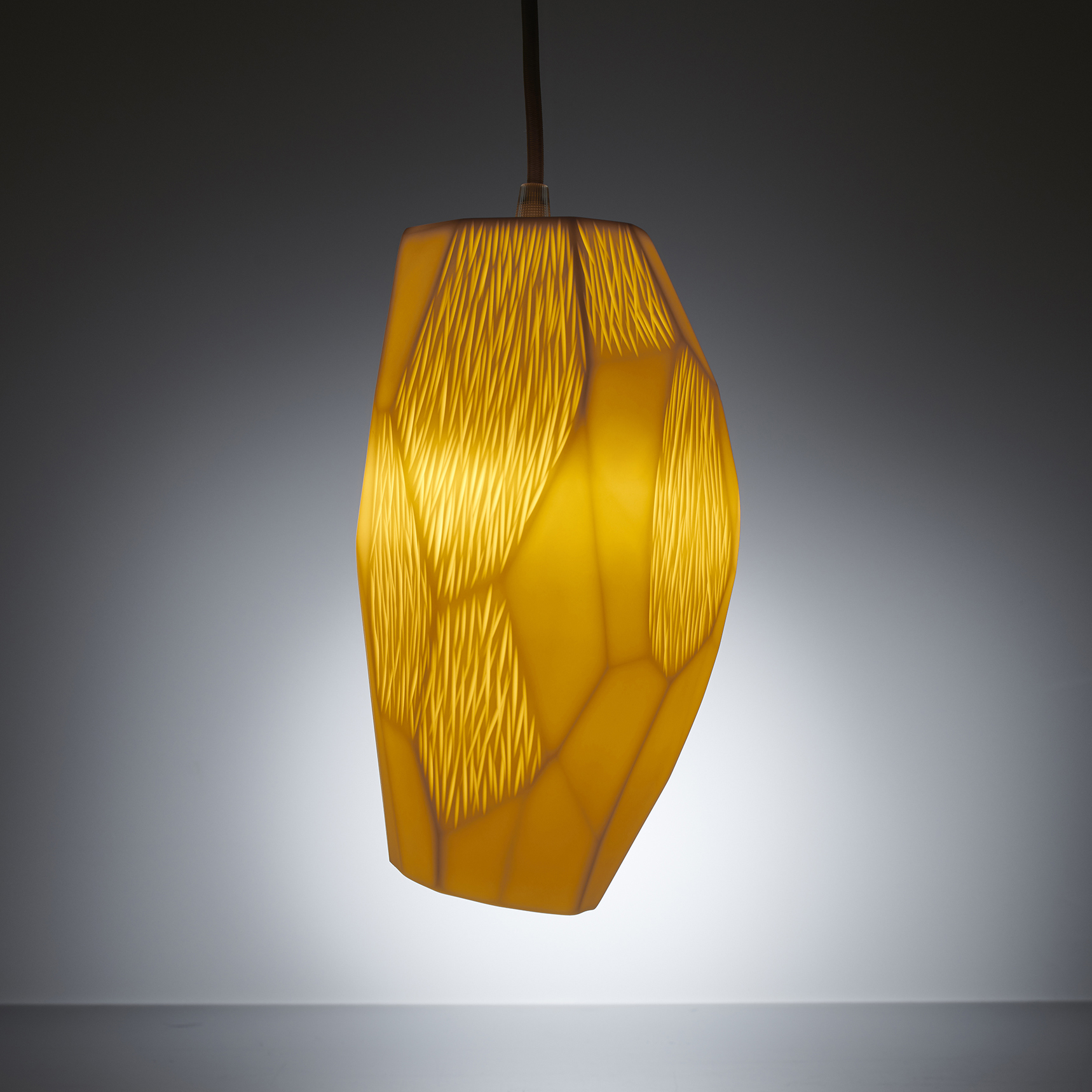 modern art sculpture amber coloured porcelain lightshade