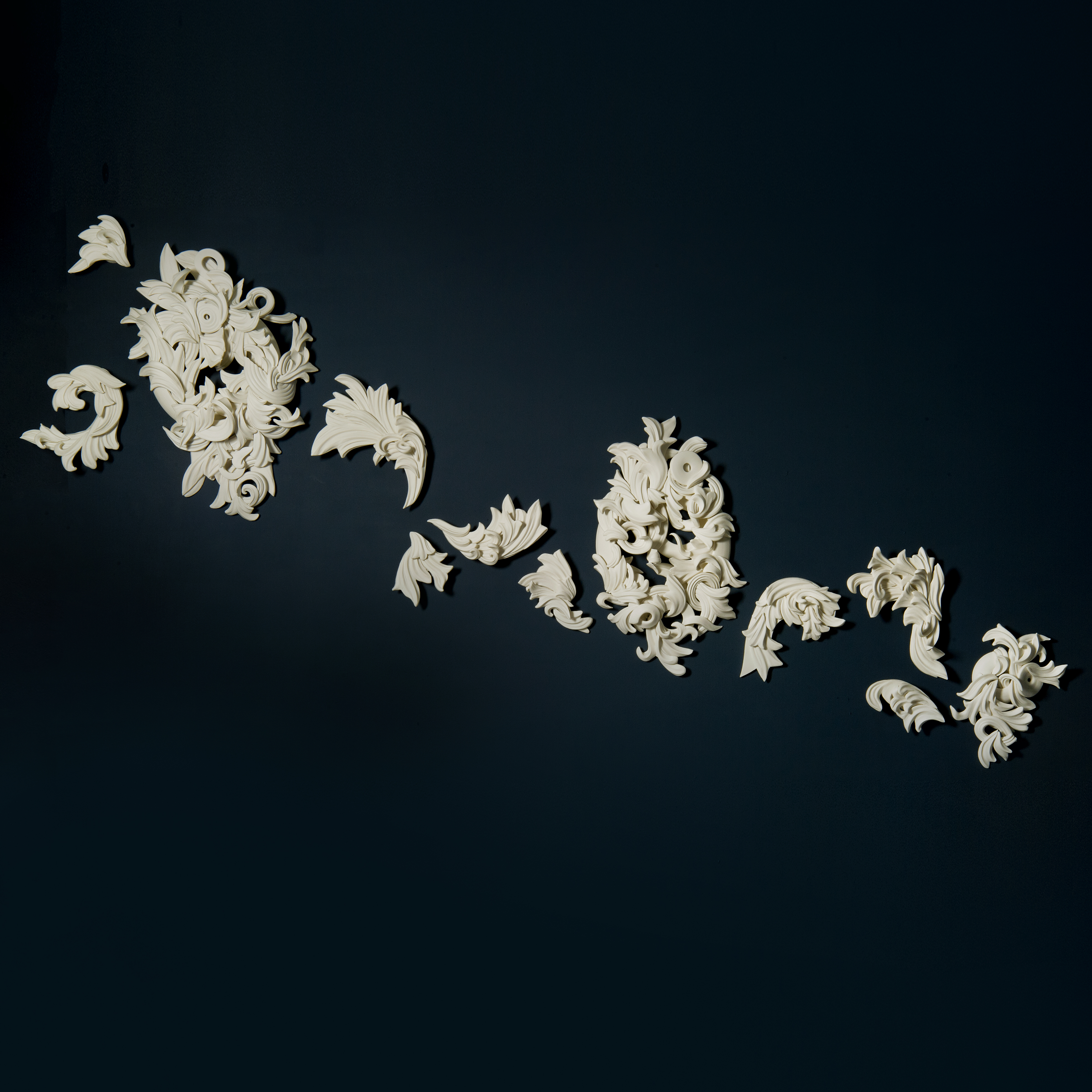 ceramic flower sculpture art for wall mounting