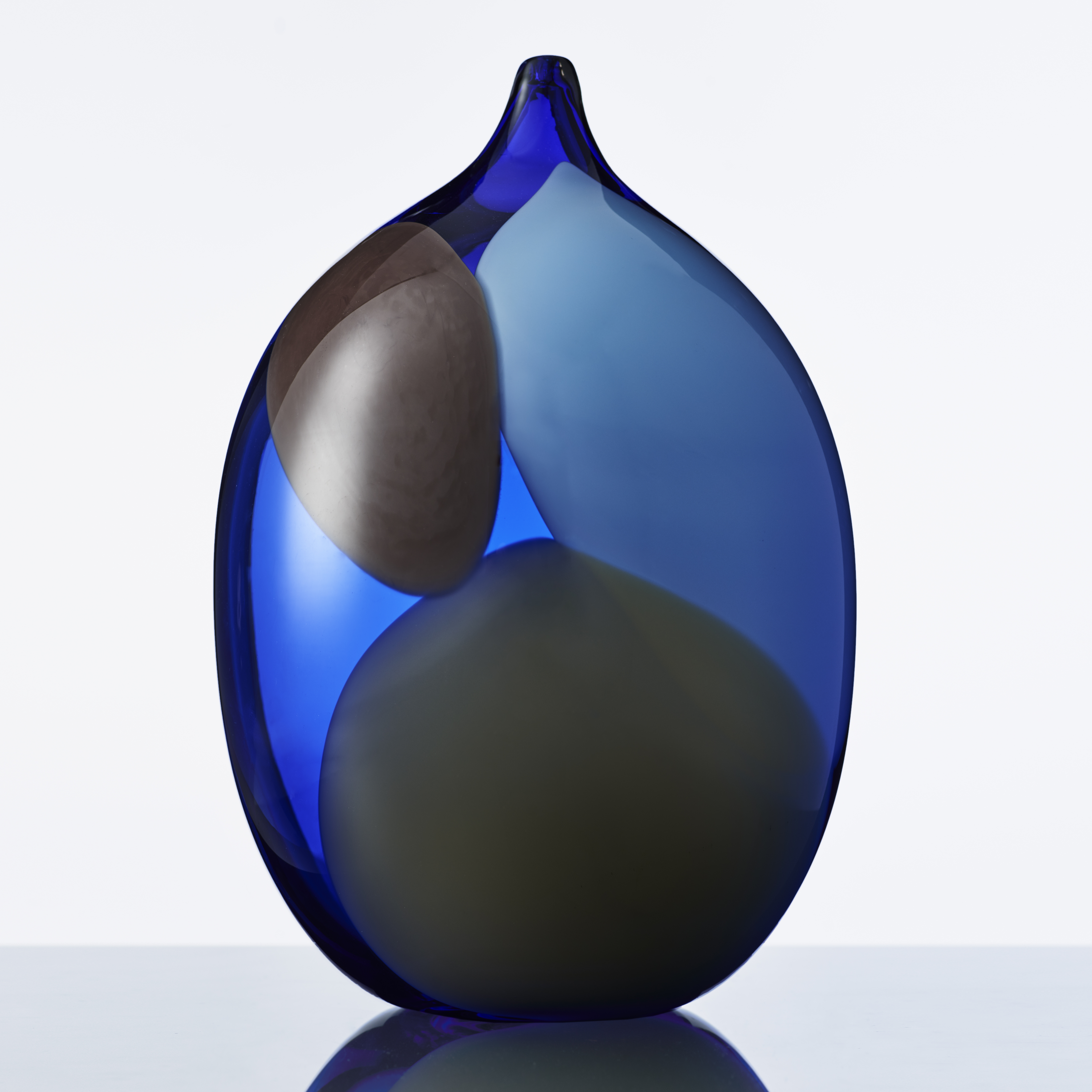 blue and black modern art glass vase sculpture