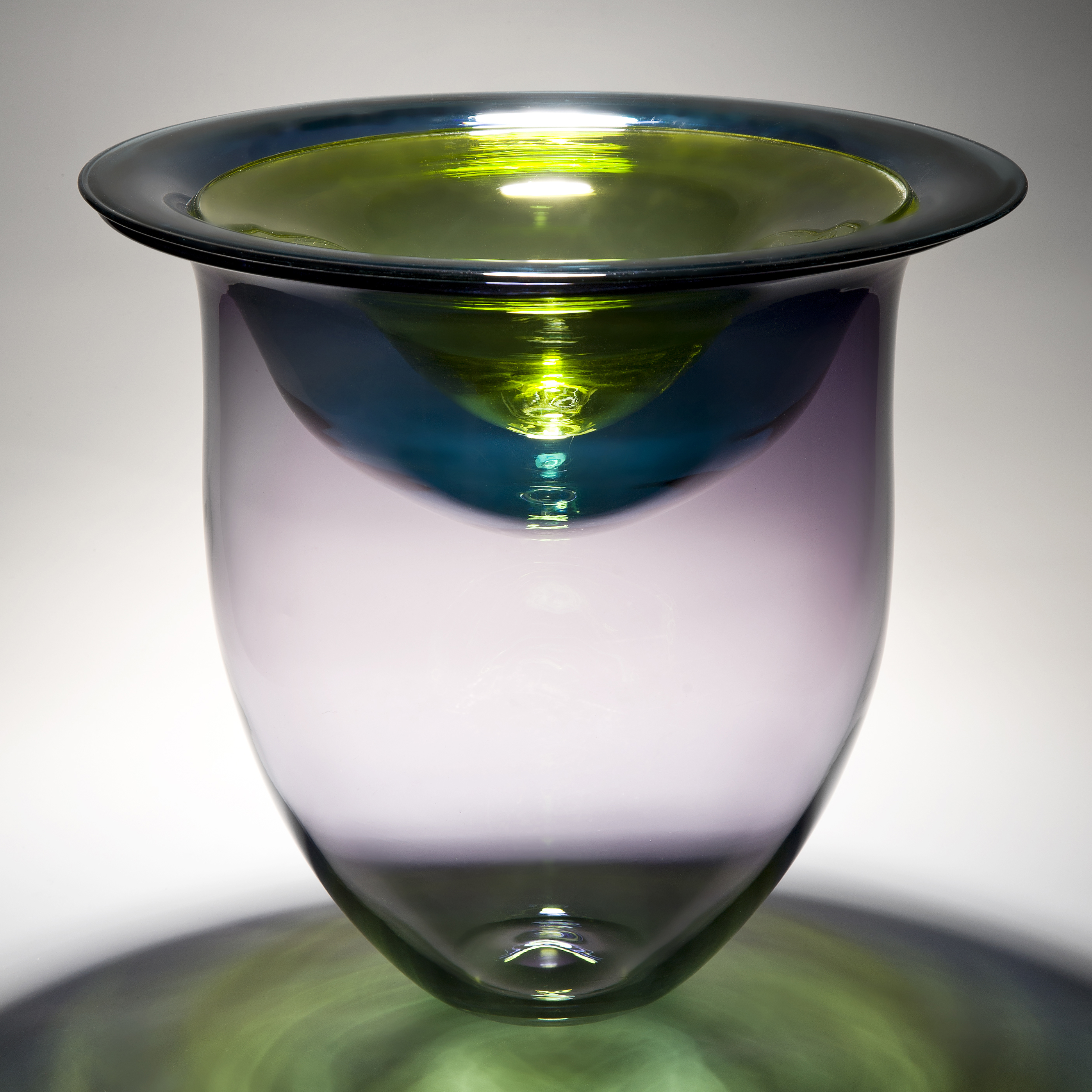 minimalist glass vessel sculpture with open top