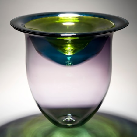 minimalist glass vessel sculpture with open top
