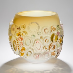modern handblown glass decorative ornament vase in caramel