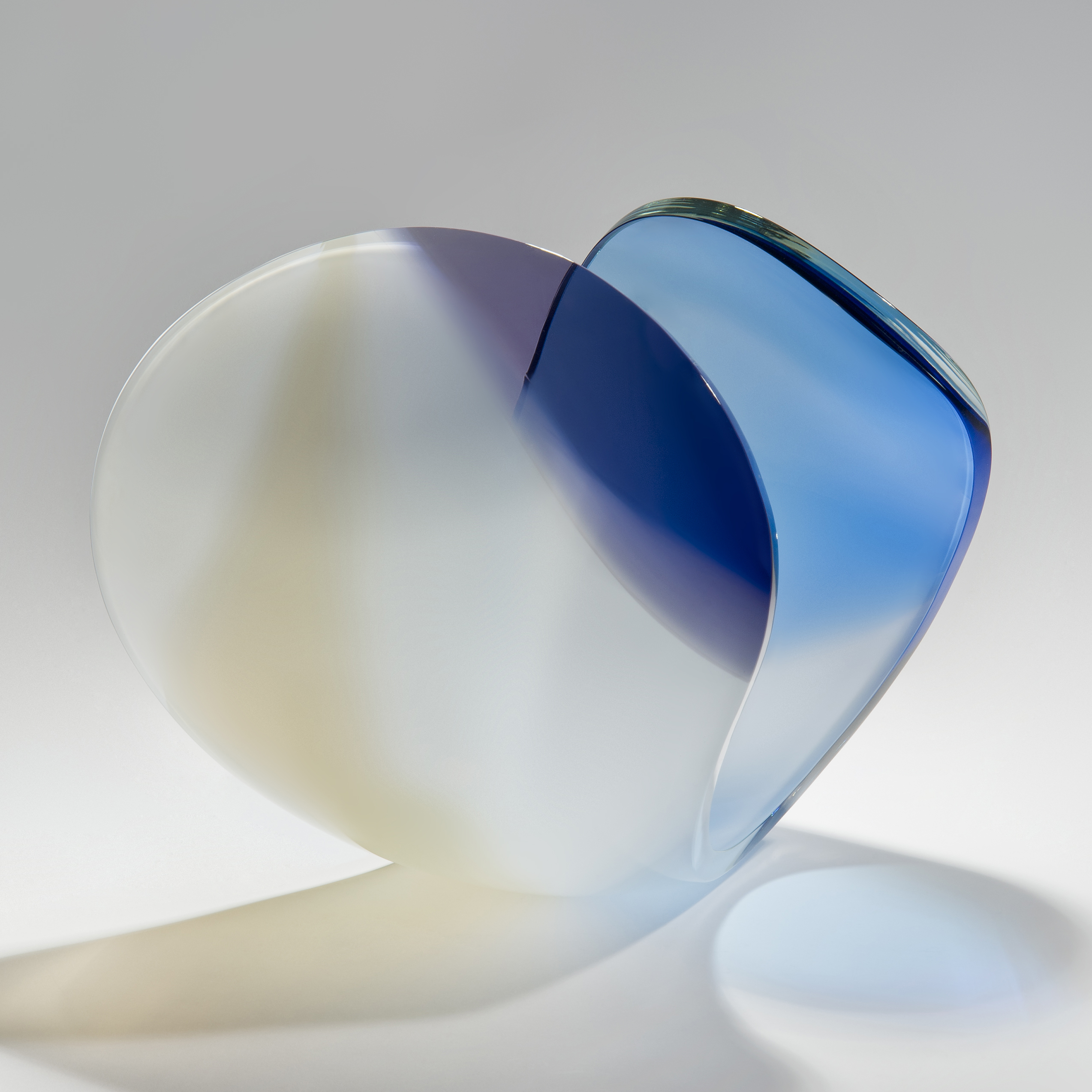 minimalist elegant handblown and cut glass sculpture scandinavian 