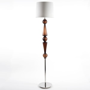 tall floor light made from steel and cut glass adornments