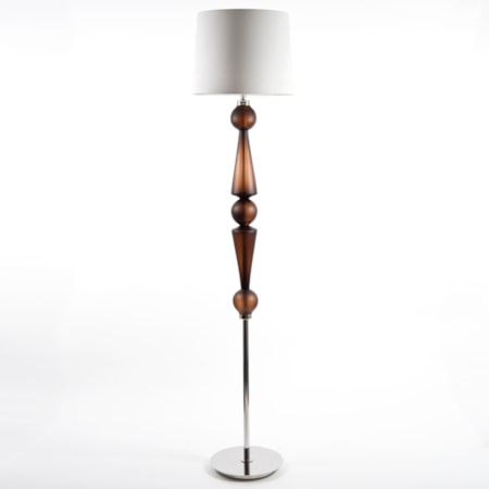 tall floor light made from steel and cut glass adornments