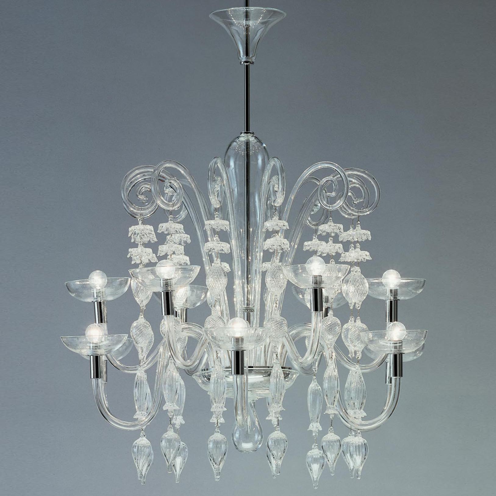 decorative art glass chandelier in crystal 