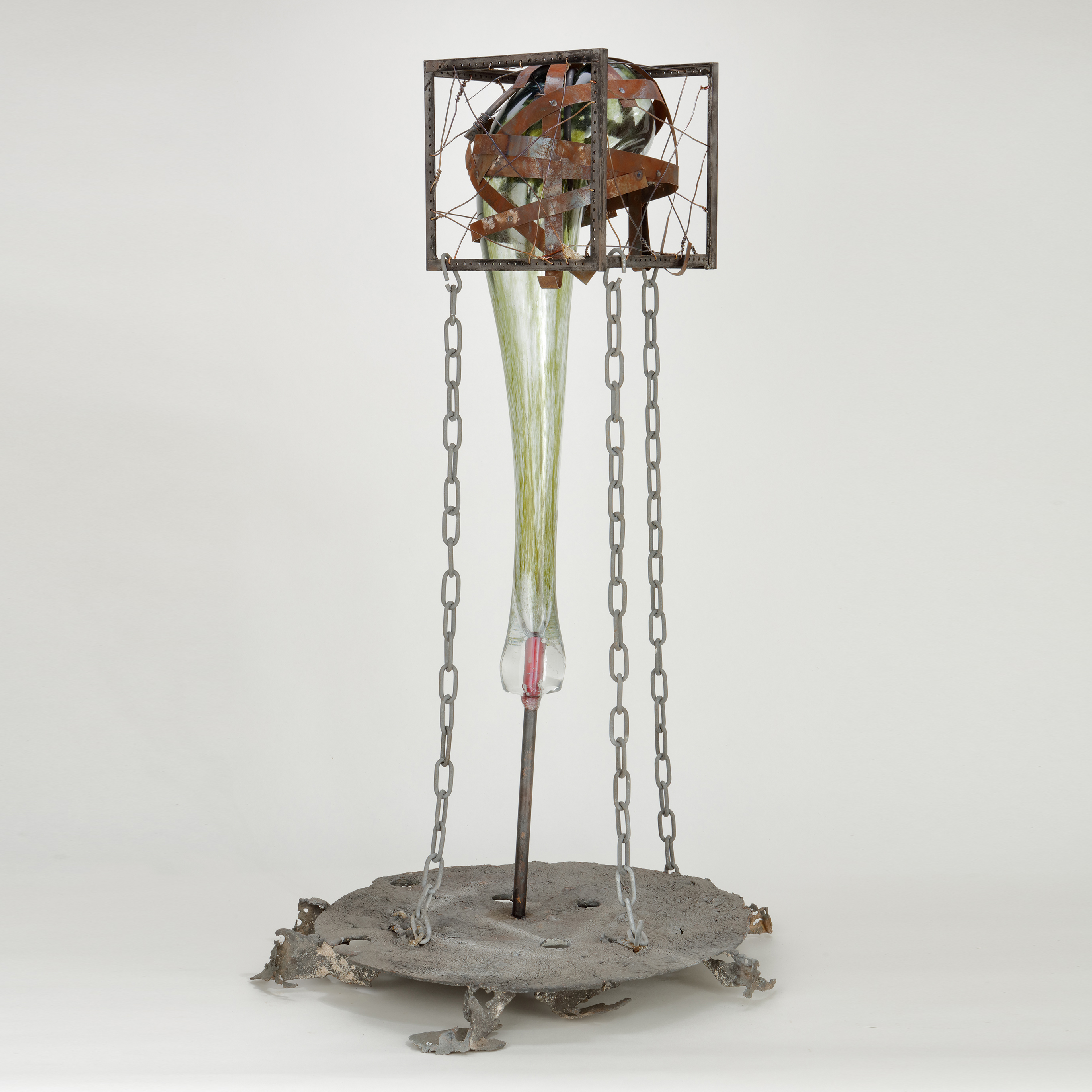 handblown and sculpted glass with metal political black lives matter sculpture