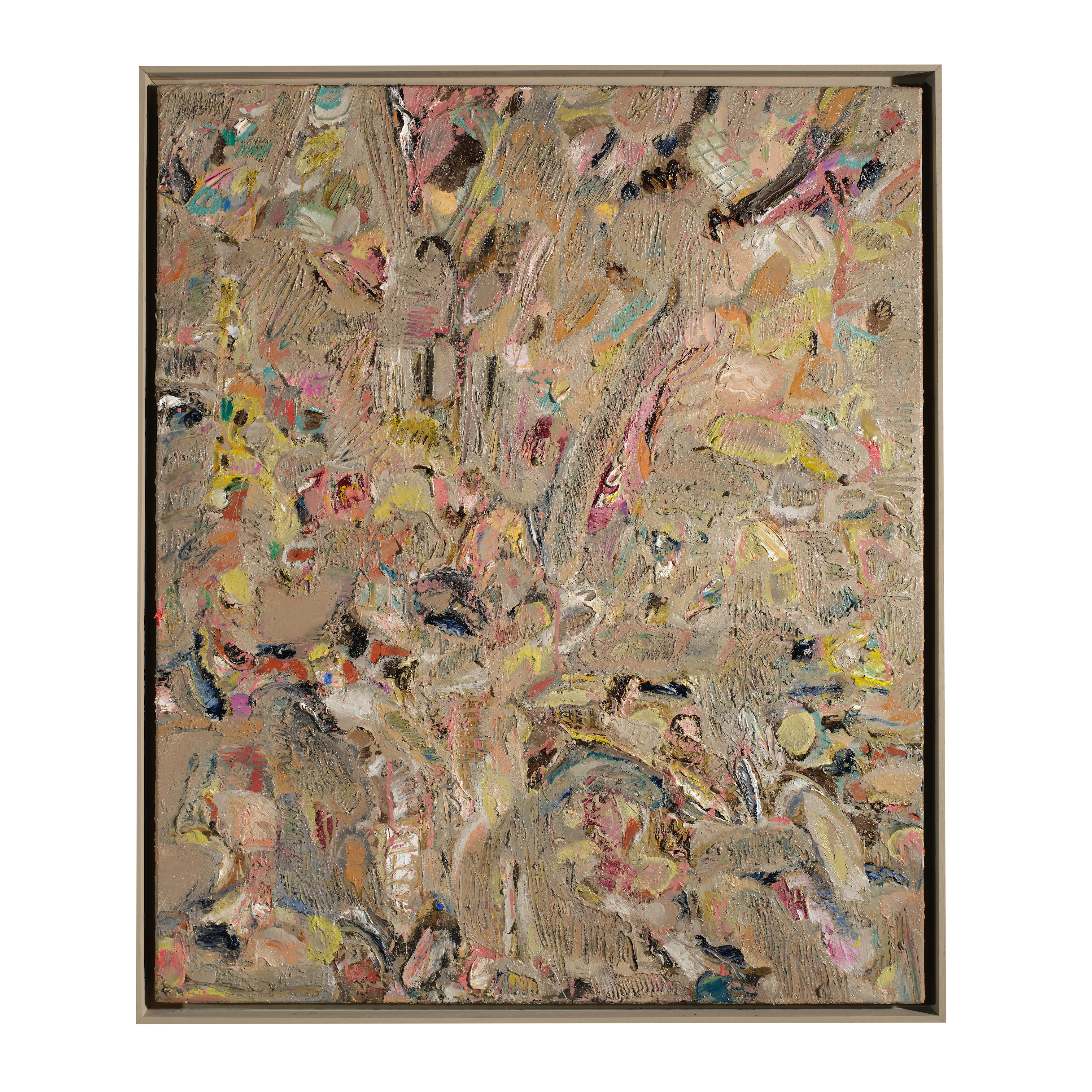 multicoloured abstract floral highly textured contemporary oil painting