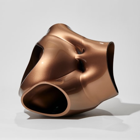 oversized large human heart aorta sculpture hand made in glass with metallic bronze finish