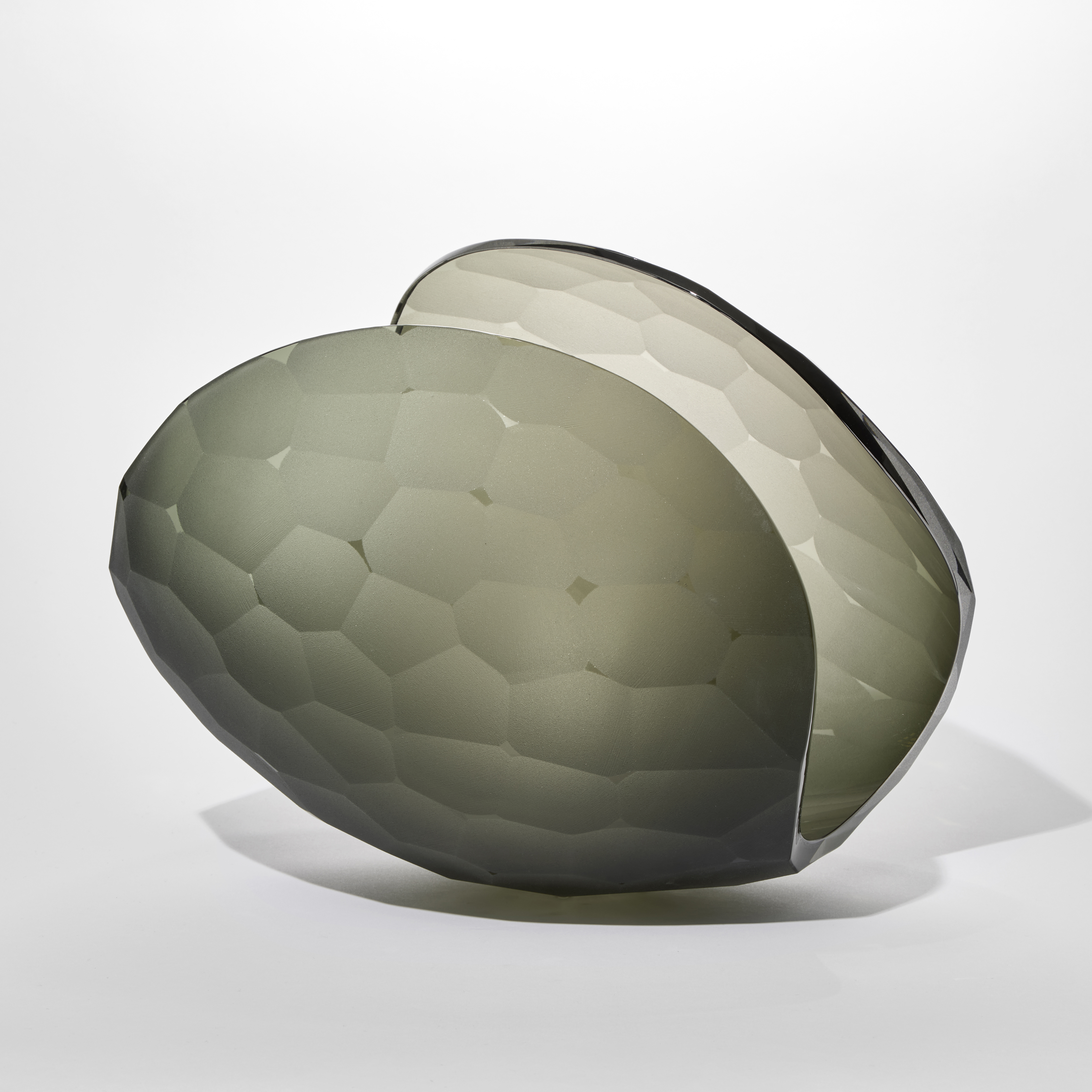 Facetted Planet in Smoky Green